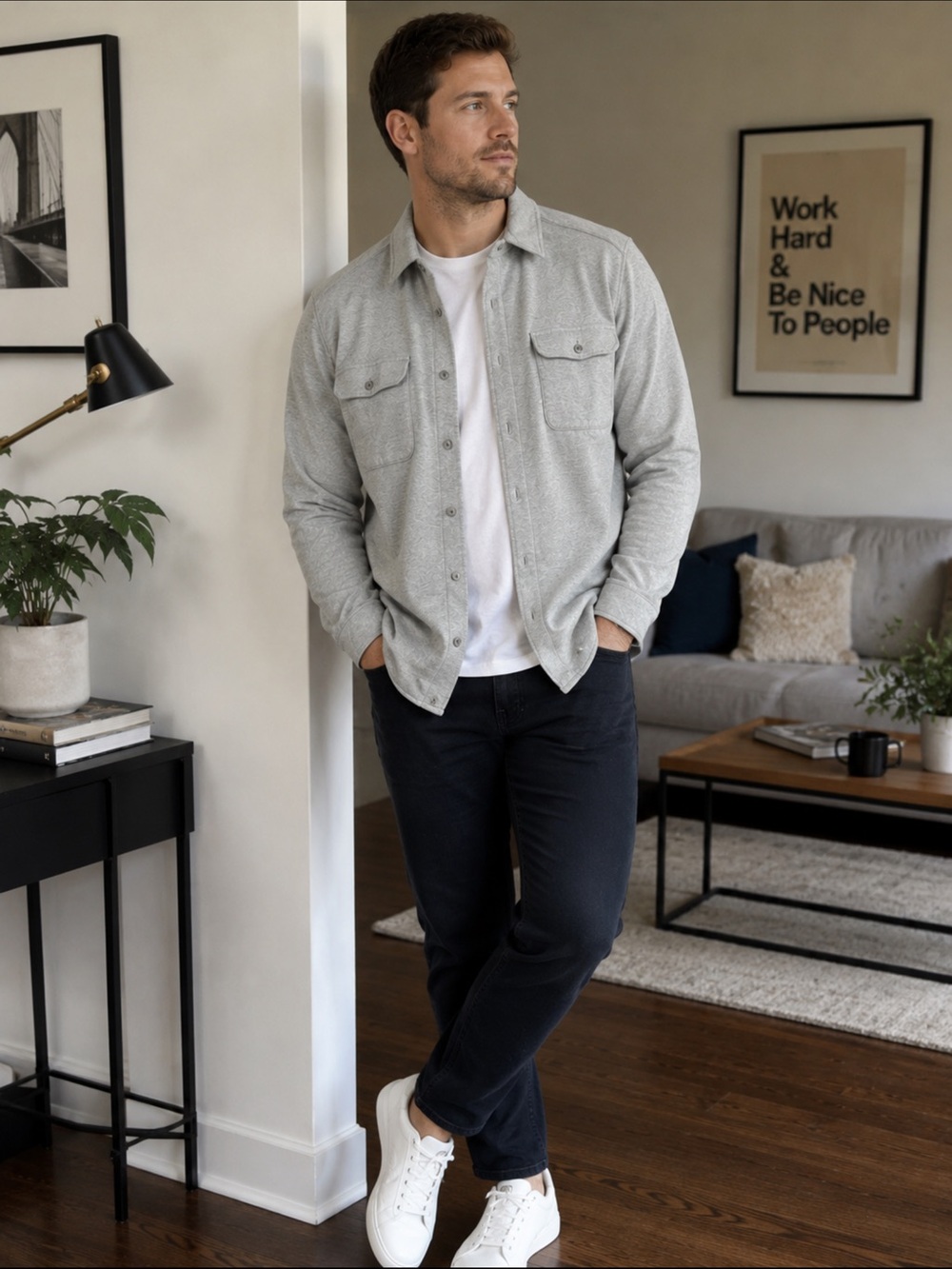 The Normal Brand Light Blue Herringbone Flannel